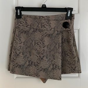 Snake print wrap skort